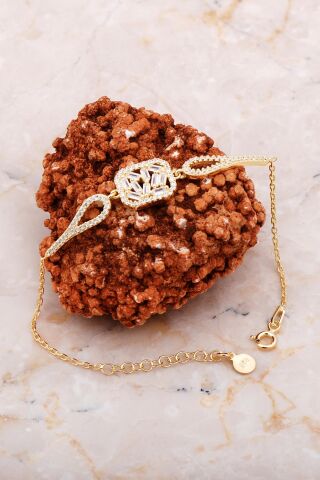 Baget Tasarım Altın Kaplama Gümüş Bileklik 4168