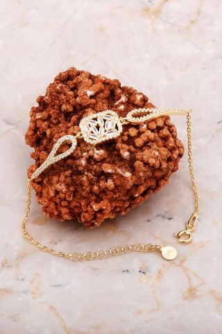 Baget Tasarım Altın Kaplama Gümüş Bileklik 4168