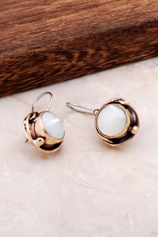 Sedef El Yapımı Tasarım Gümüş Küpe 4890