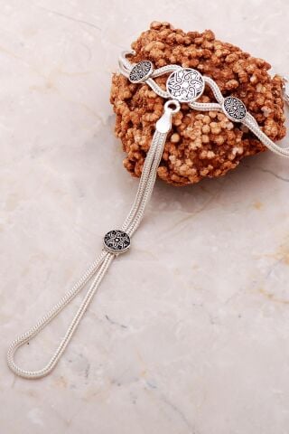 Hasır Örgü Şahmeran Gümüş Yüzüklü Bileklik 42