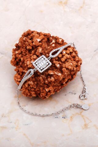 Baget Rodyumlu Gümüş Bileklik 4172