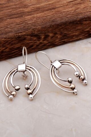 Tomurcuk Tasarım El Yapımı Gümüş Küpe 4896