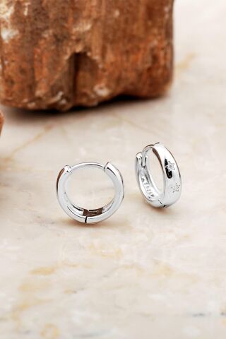 13 Mm Mini Yıldız Gümüş Halka Küpe 6984