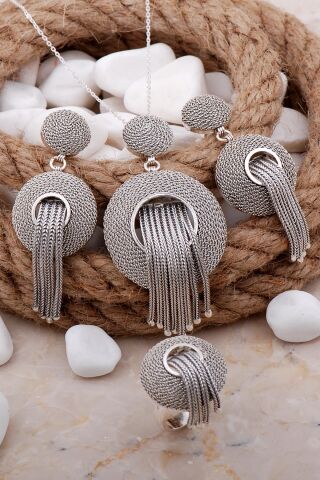 Telkari Tel Sarma Gümüş Set 1586