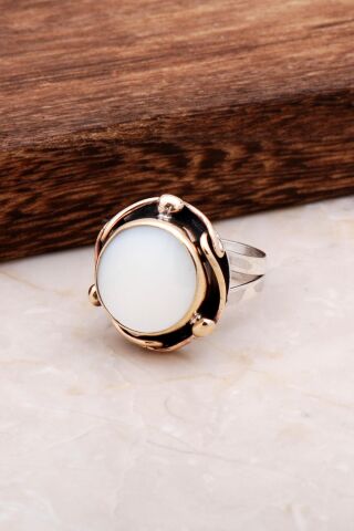 Sedef El Yapımı Gümüş Tasarım Yüzük 2996