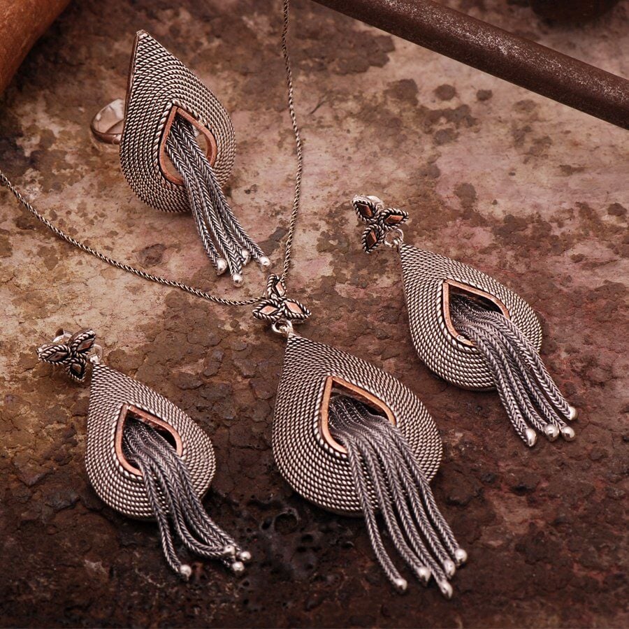 TELKARİ TEL SARMA GÜMÜŞ SET 1587