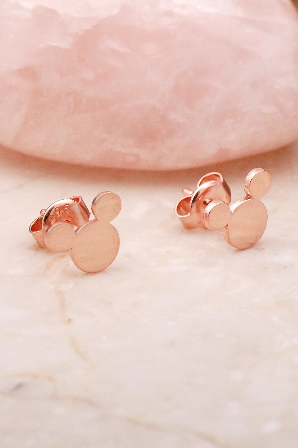 Mickey Rose Mini Gümüş Küpe 5402