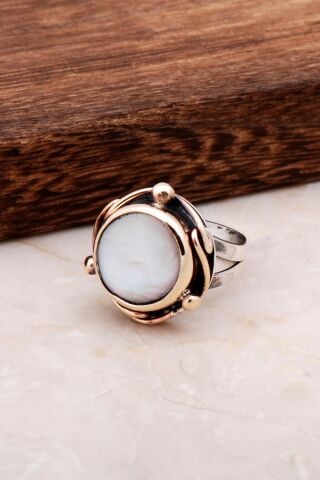 Sedef El Yapımı Gümüş Tasarım Yüzük 2997