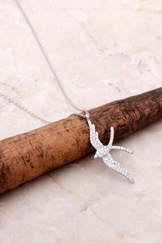 Martı Tasarımlı Gümüş Kolye 7020