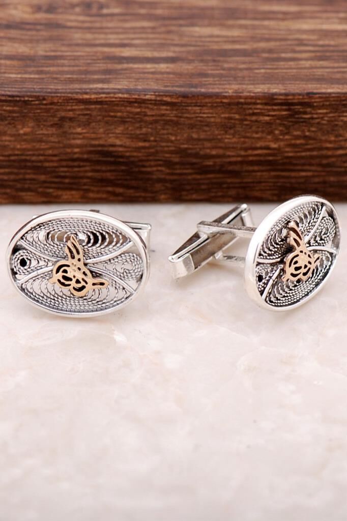 TELKARİ ELİŞİ OSMANLI TUĞRALI GÜMÜŞ KOL DÜĞMESİ 27