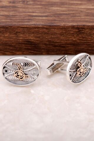 TELKARİ ELİŞİ OSMANLI TUĞRALI GÜMÜŞ KOL DÜĞMESİ 27