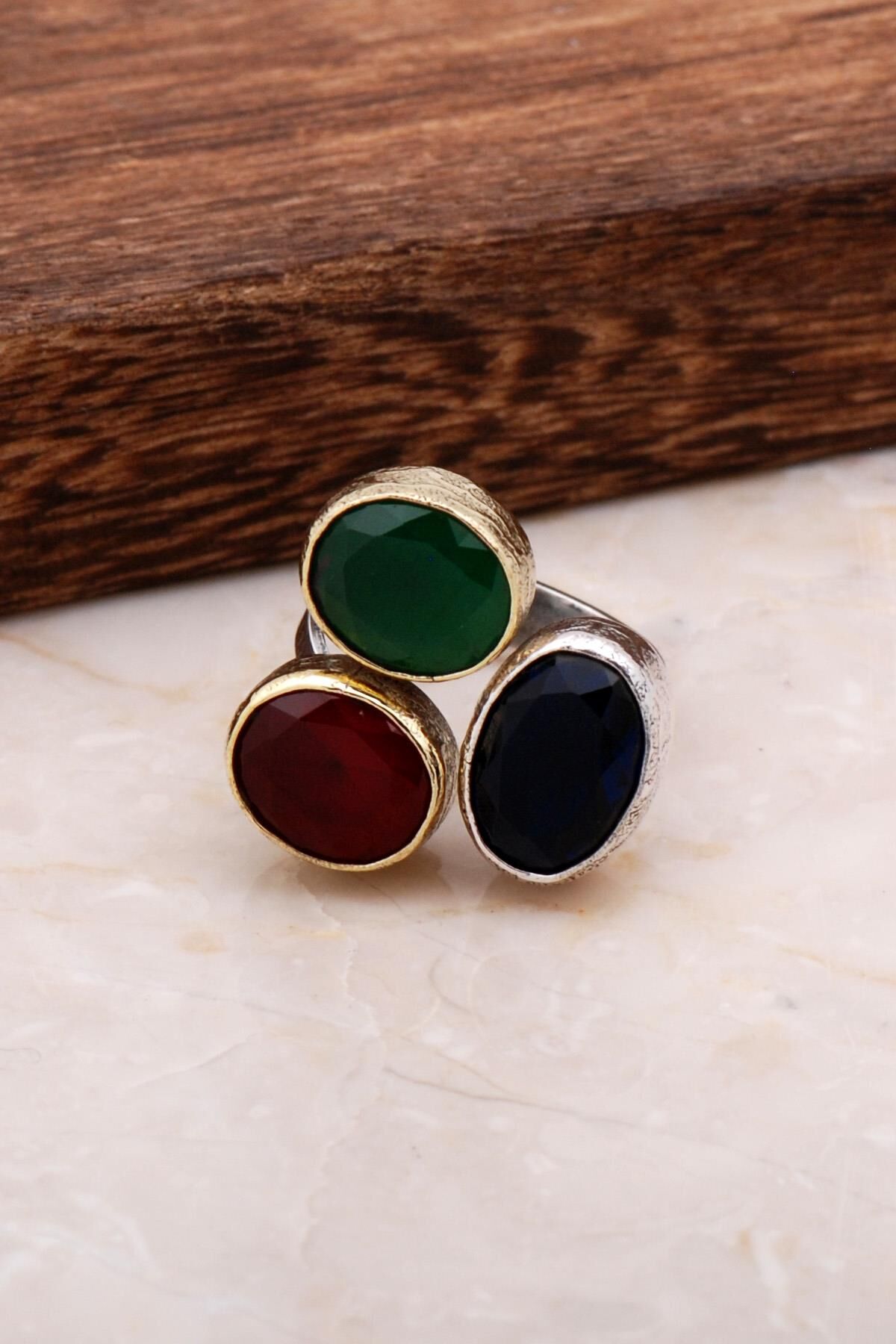 Three Başlı Design 925 K Silver Ring
