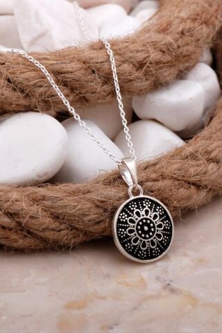 Mardin Güneşi Tasarım 925 Ayar Gümüş Kolye 7793