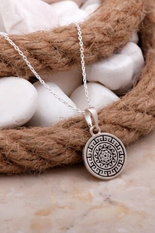Anadolu Motifli Tasarım Gümüş Kolye 7794