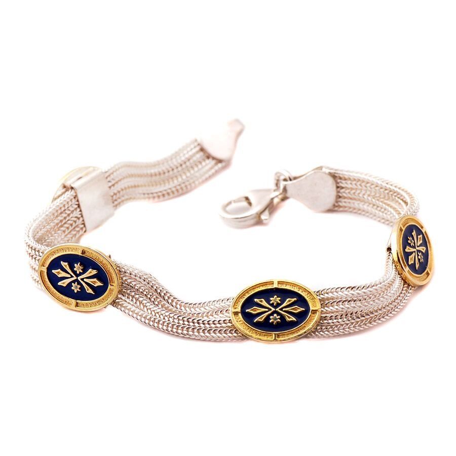 ASUR MOTİFLİ HASIR GÜMÜŞ BİLEKLİK 1141