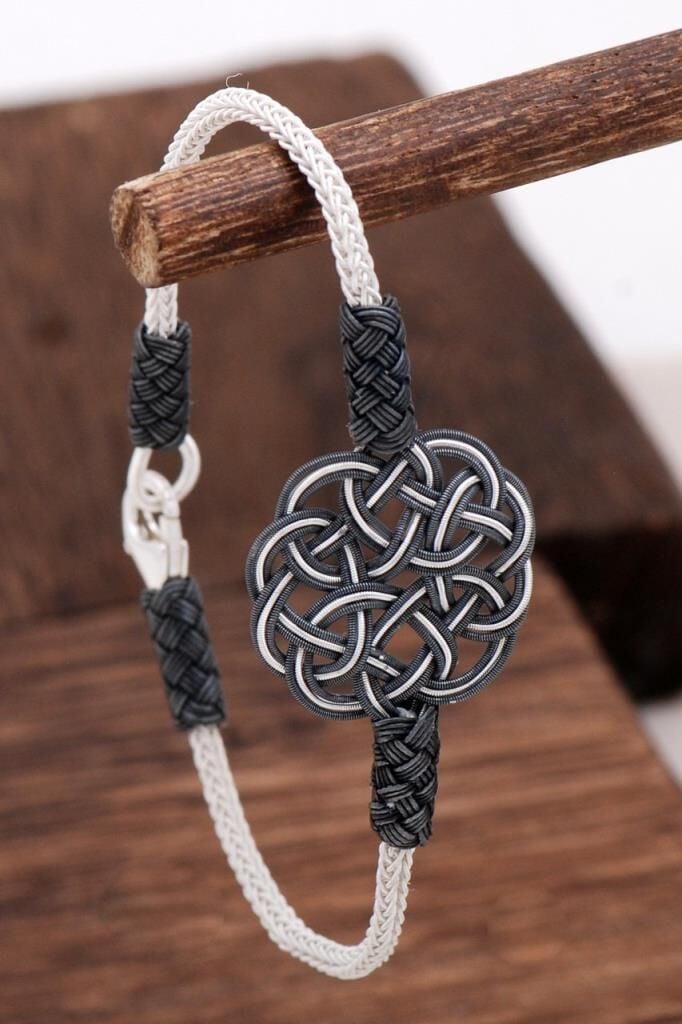 Kazaziye El Sarması Aşk Düğümü Gümüş Bileklik 3139