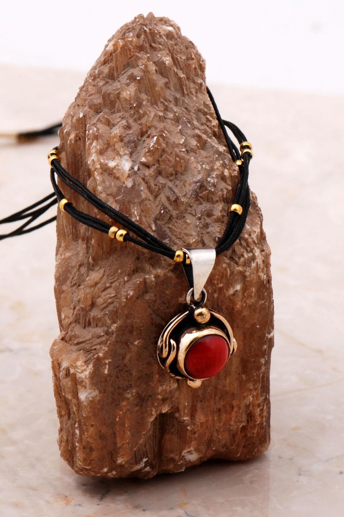 Mercan El Yapımı Gümüş Tasarım Kolye 6803