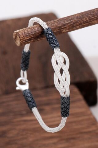 Kazaziye El Sarması Oksitli Gümüş Bileklik 3145