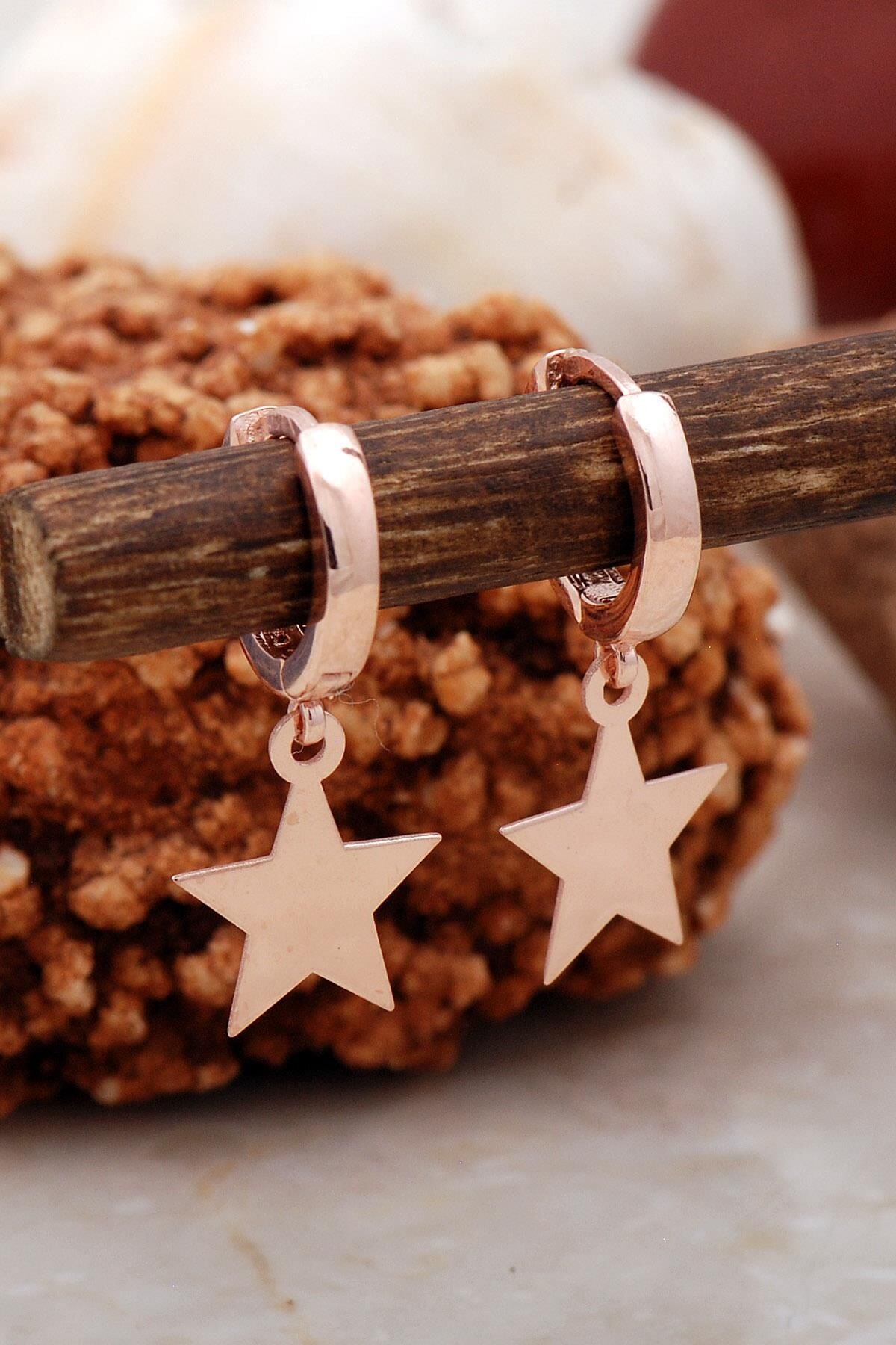 Yıldız Rose Gümüş Küpe 5421