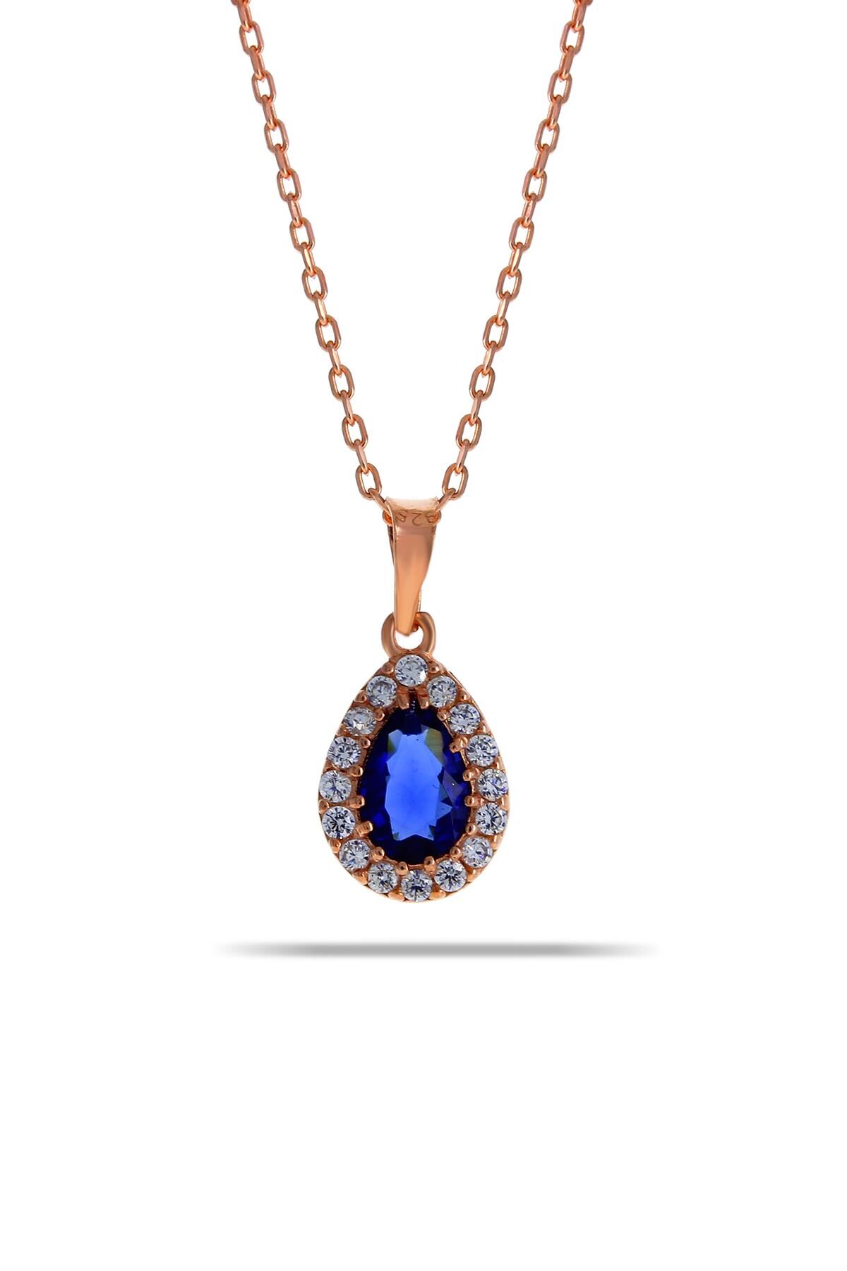Safir Rose Gümüş Mini Damla Kolye 7044