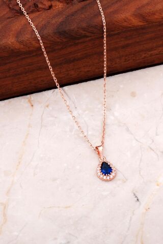 Safir Rose Gümüş Mini Damla Kolye 7044