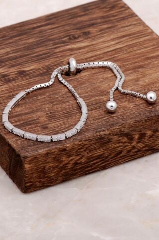 Su Yolu Asansörlü Gümüş Bileklik 3156