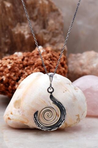 Sarma Elişi Gümüş Tasarım Kolye 7045