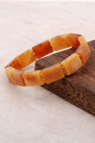 Kehribar Taşlı Özel Kesim Erkek Bileklik 3306