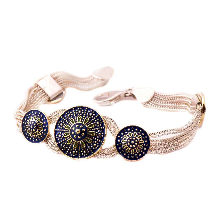 BABİL MOTİFLİ HASIR GÜMÜŞ BİLEKLİK 1170