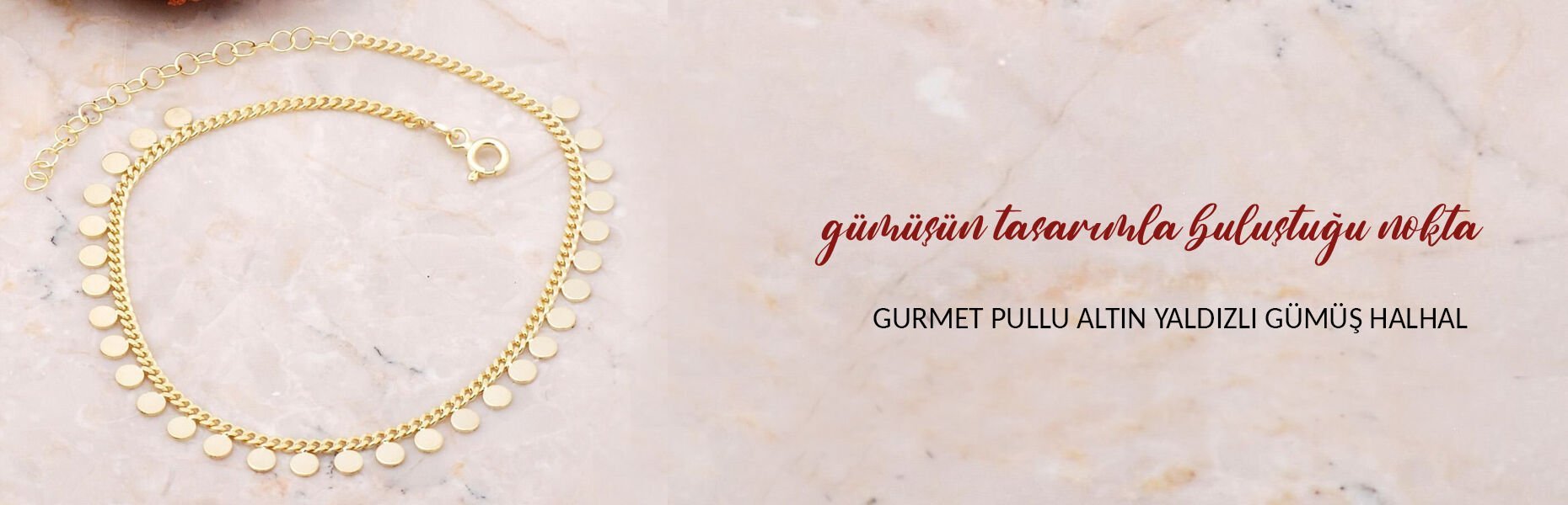 Gurmet Pullu Altın Yaldızlı Gümüş Halhal