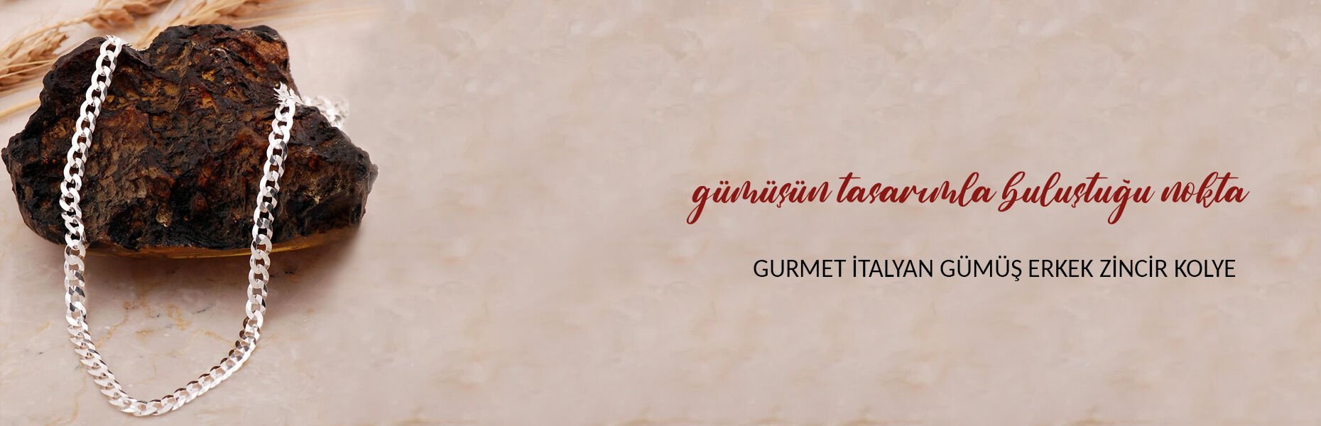 Gurmet 5 Mm 60 Cm İşlemeli İtalyan Gümüş Erkek Zincir Kolye